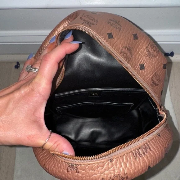 MCM Viestos Small Limited Edition Metallic Rose Studded Backpack $1080 - Picture 11 of 14